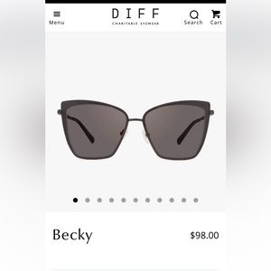 Diff Eyewear Becky Black Metal Oversized Sunglasses